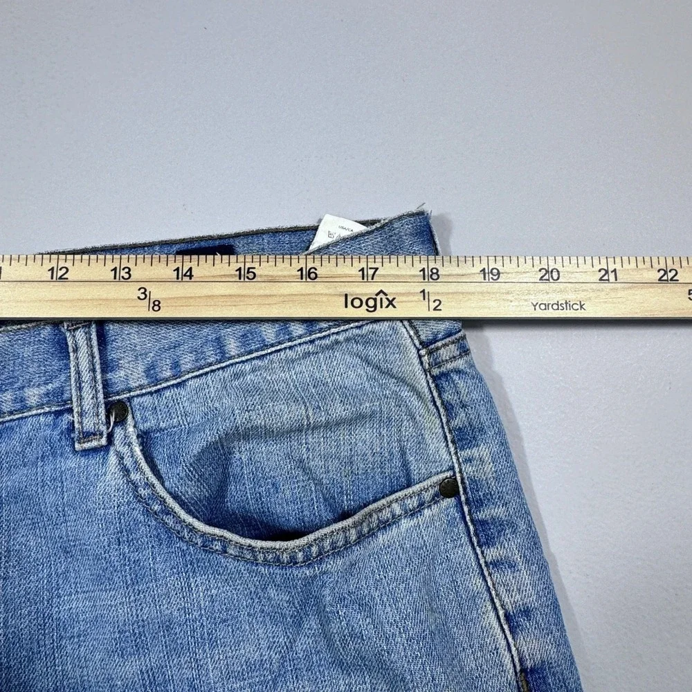 Chaps Denim Mens Straight Fit Light Wash‎ Blue Cotton Jeans 36x30